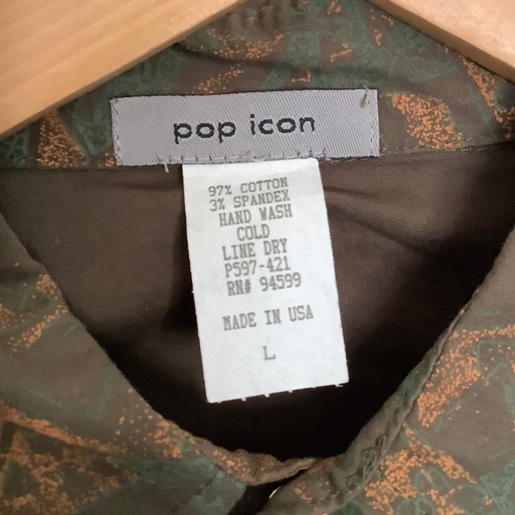 Mens Large NWT 2000s Pop Icon Colthing Long Sleeve Button Shirt Cotton USA Made - Picture 3 of 4